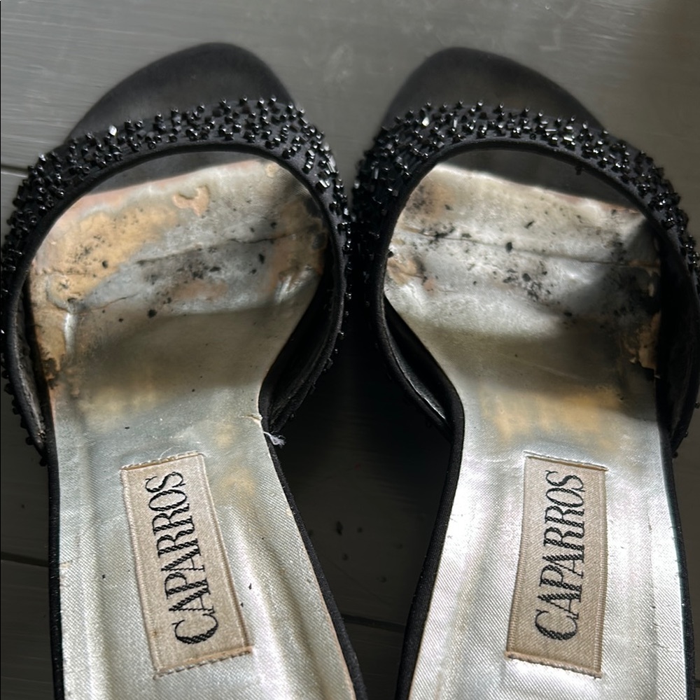 Caparros Black Beaded Heels - Picture 5 of 7